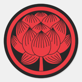 Japanse familie Crest-Lotus Ronde Sticker
