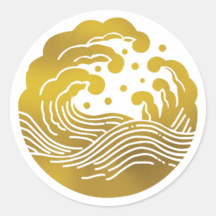 Japanse familie Crest-Wave Ronde Sticker