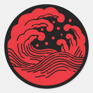 Japanse familie Crest-Wave Ronde Sticker