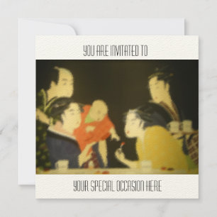  Japanse familie die uitnodigt/ Kaart