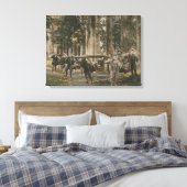 Japanse familie vervoerd in nesten, c.1880s canvas afdruk (Insitu (Slaapkamer))