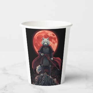 Japanse Fantasy Krijger Illustratie Papieren Bekers