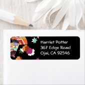 Japanse Floral Kimono Pattern Fine Art Etiket (Insitu)