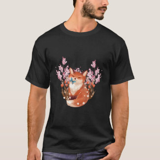 Japanse Fox Cherry Blossom Flower Sakura T-shirt