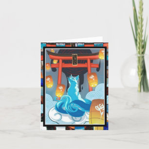 Japanse Fox en Pagoda - Hartelijk dank Bedankkaart