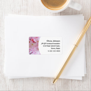 Japanse freelance vertaler roze kerry blossom etiket