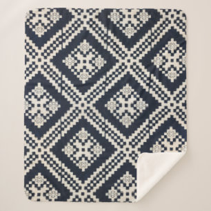 Japanse Futonji Diamond X Geometry Sherpa Deken