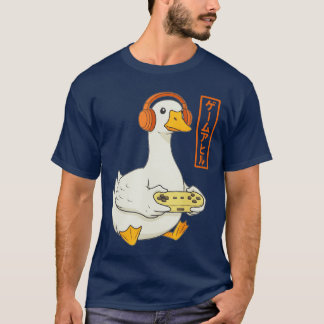 Japanse gamer gans kunst mannen vrouwen jongen gra t-shirt