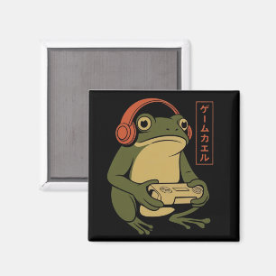 Japanse Gamer Kikker Grappige Vintage Gaming Magneet
