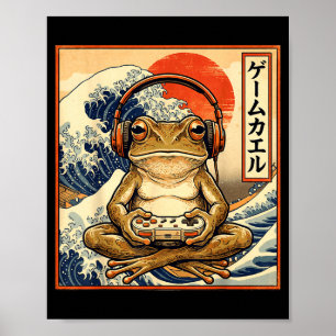 Japanse Gaming Kikker Grote Golf Artwork Poster