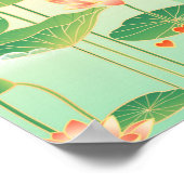 Japanse Garden Koi Pond- en Waterliolkunst Poster (Hoek)