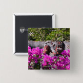 Japanse gargoyle vierkante button 5,1 cm (Voorkant /achterkant)