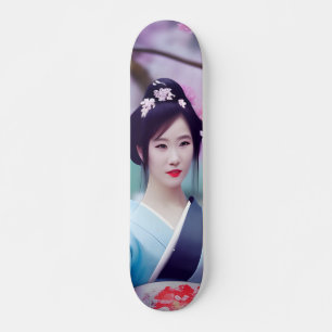 Japanse Geisha AI Creëer foto-realistische stijl Skateboard