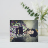 Japanse  Geisha Beauty Magic Lantern Slide Briefkaart (Staand voorkant)