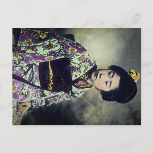 Japanse  Geisha Beauty Magic Lantern Slide Briefkaart (Voorkant)