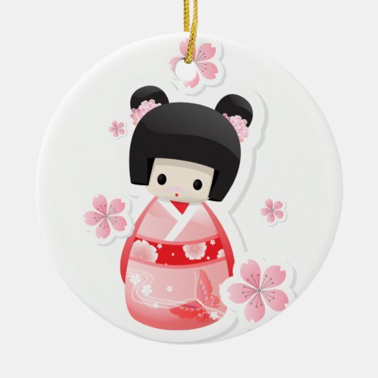 Japanse geisha Doll Ornament (Voorkant)