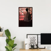Japanse Geisha en Cherry Blossom Poster (Thuiskantoor)