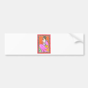 Japanse Geisha Kimono Woman Girl Kunstwerk schilde Bumpersticker