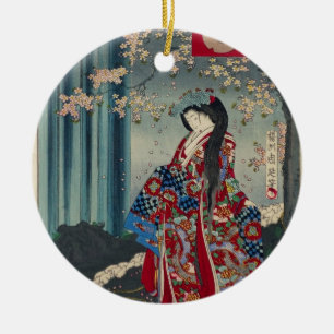 Japanse Geisha Lady Japan Art Cool Classic Keramisch Ornament