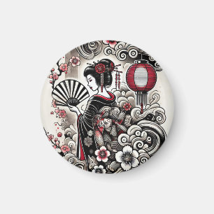 Japanse Geisha magneet met elegant design