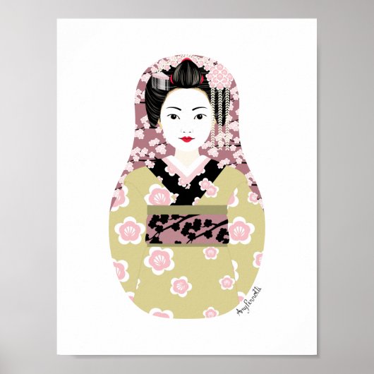 Japanse Geisha Matryoshka Poster (Voorkant)