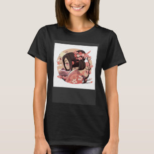 Japanse Geisha meisje kersenbloesem bloemen met m T-shirt