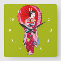 Japanse Geisha rode kimono schattige kunst