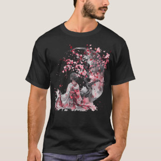 Japanse Geisha Sakura Kersenbloesem Kimono T-shirt
