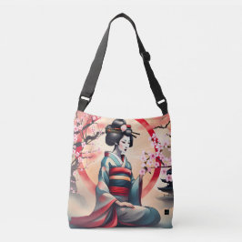 JAPANSE GEISHA SCHOONHEID VROUW KERSENBLOESEMS CROSSBODY TAS