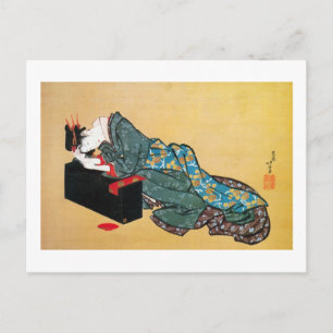 Japanse Geisha Woman, Hokusai, Ukiyo-e Briefkaart