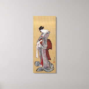 Japanse Geisha Woman, Hokusai, Ukiyo-e Canvas Afdruk