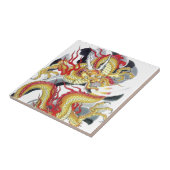 Japanse gele draak tegeltje (Zijkant)