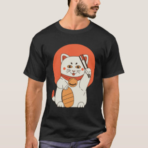 Japanse Gelukskat Maneki Neko Japanse Fortune Ne T-shirt