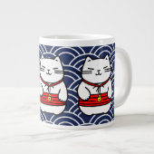 Japanse gelukskat of Maneki-Neko Extra Grote Beker (Voorkant rechts)