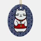 Japanse gelukskat of Maneki-Neko Keramisch Ornament (Rechts)