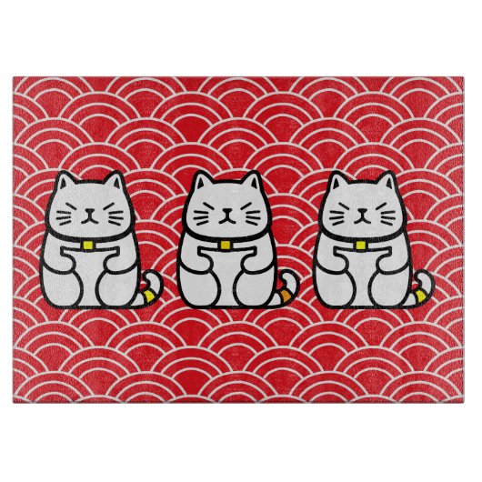 Japanse gelukskat of Maneki-Neko Snijplank (Voorkant)