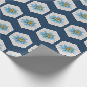 Japanse Geometric Lily Flower Pattern Cadeaupapier (Hoek)