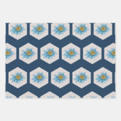 Japanse Geometric Lily Flower Pattern Inpakpapier Vel (Voorkant 2)