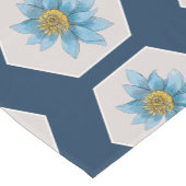 Japanse Geometric Lily Flower Pattern Korte Tafelloper (Hoek)