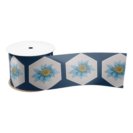 Japanse Geometric Lily Flower Pattern Lint (Spoel)