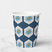 Japanse Geometric Lily Flower Pattern Papieren Bekers (Achterkant)