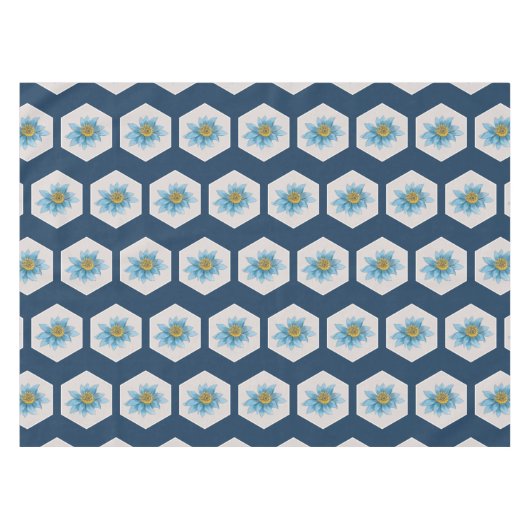 Japanse Geometric Lily Flower Pattern Tafelkleed (Voorkant (Horizontaal))