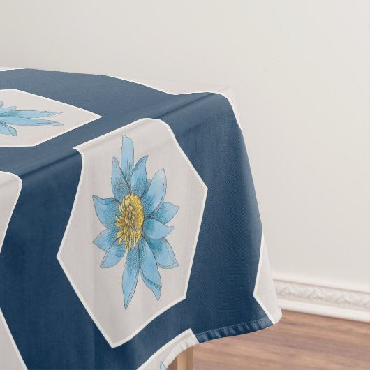 Japanse Geometric Lily Flower Pattern Tafelkleed (Voorbeeld)