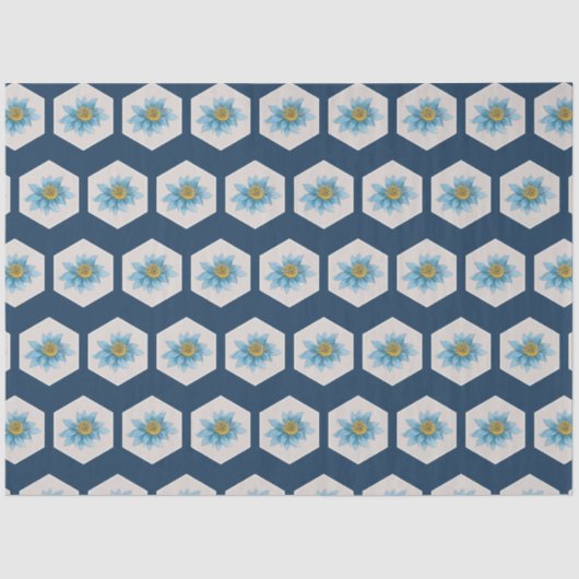 Japanse Geometric Lily Flower Pattern Tissuepapier (Voorkant)