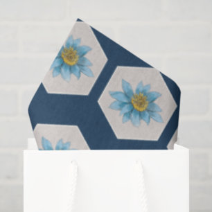 Japanse Geometrische Waterlelie Bloem Patroon  Tissuepapier