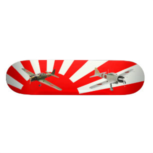 Japanse gevechtsvliegtuigen met vlag skateboard