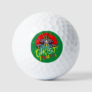 Japanse Ghost Samurai Martial Art in Retro stijl Golfballen