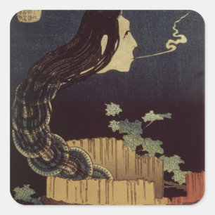 Japanse Ghost Vierkante Sticker