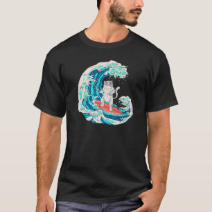 Japanse Golf Surfende Kat Eet Sushi T-shirt