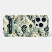 Japanse Golfpatroon met Monogram iPhone Hoesje (Achterkant horizontaal)